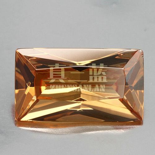 梧州鋯石人造寶石 長(zhǎng)方直角香檳色的璀璨之選